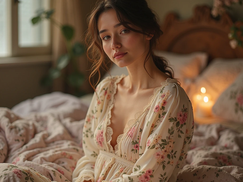 Floral Printed Night Gown