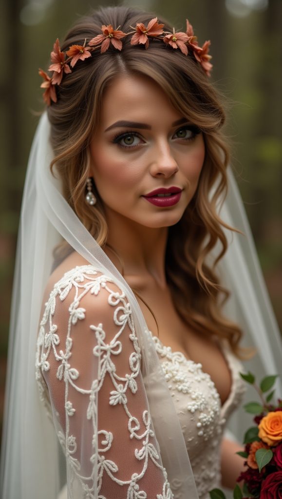 Flux Dev 11 Autumn Forest BrideA warmtoned seductive bride wit 1