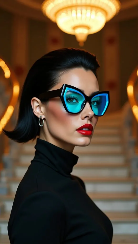 Flux Dev A commanding fashion icon with sleek jetblack hair st 2