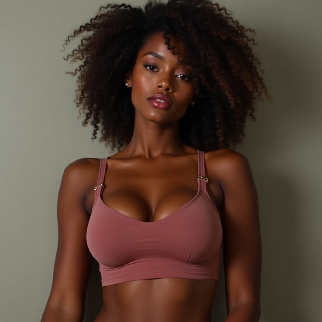 Flux Dev A confident darkskinned woman with luscious curves ad 2