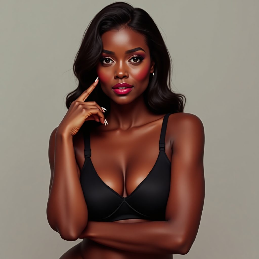 Flux Dev A confident darkskinned woman with luscious curves ad 3