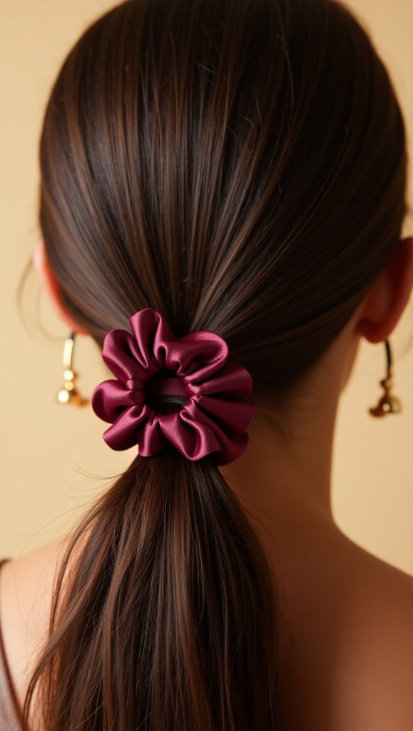 Flux Dev A luxurious dark brown ponytail sleek and smooth is g 1