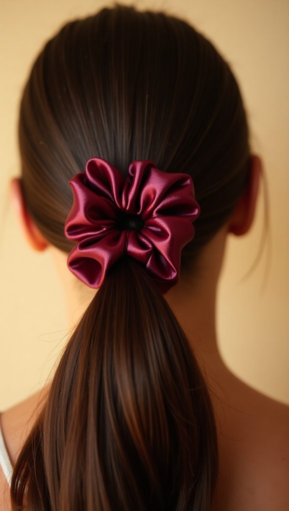 Flux Dev A luxurious dark brown ponytail sleek and smooth is g 2