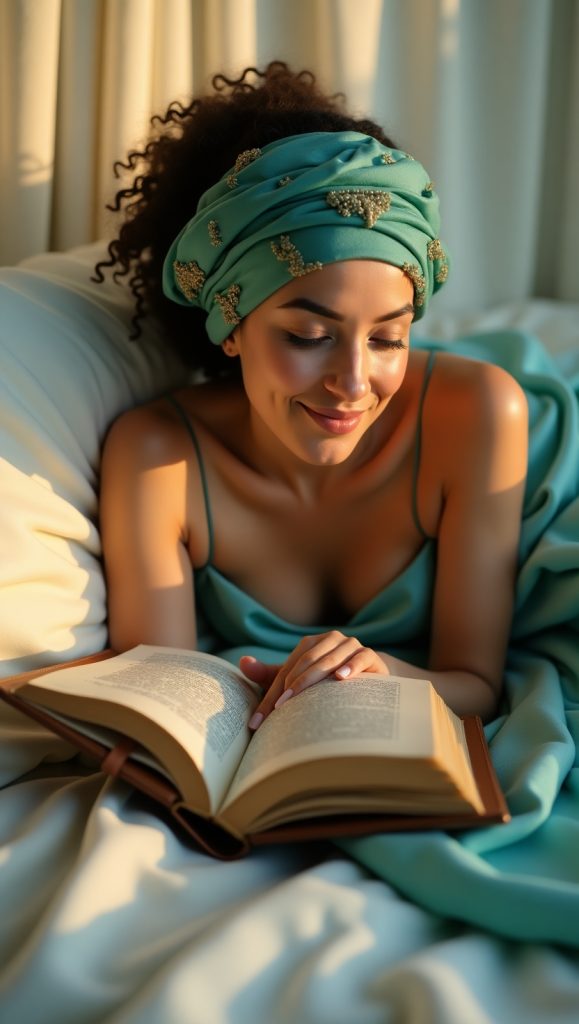 Flux Dev A serene and intimate portrait of a relaxed woman in 1