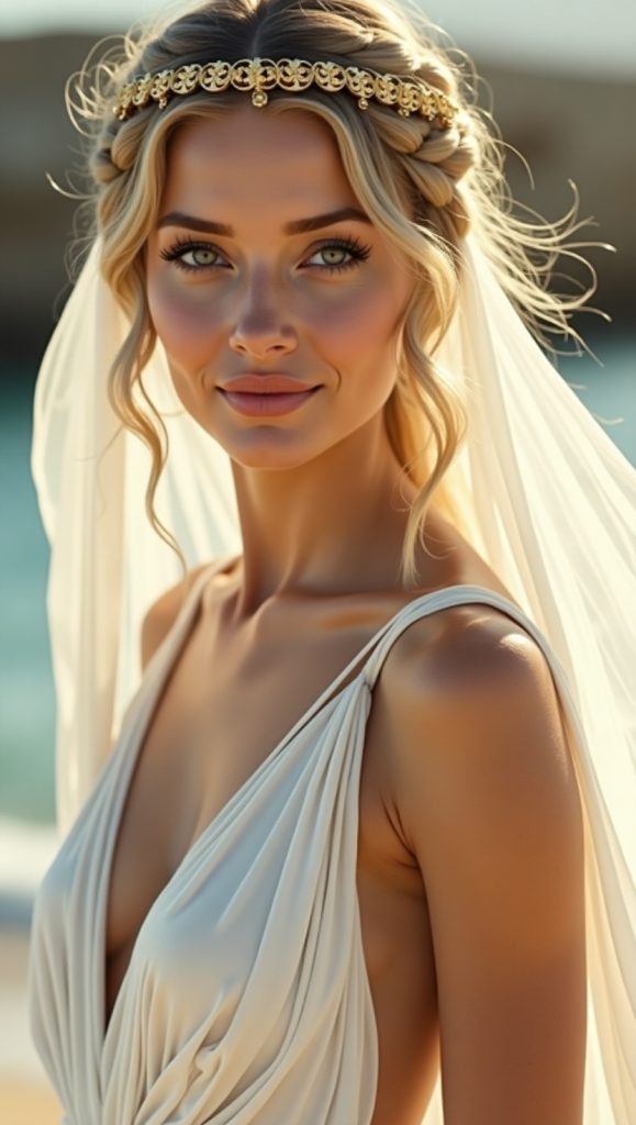 Flux Dev Ethereal Goddess BrideA radiant bride with golden ski 0