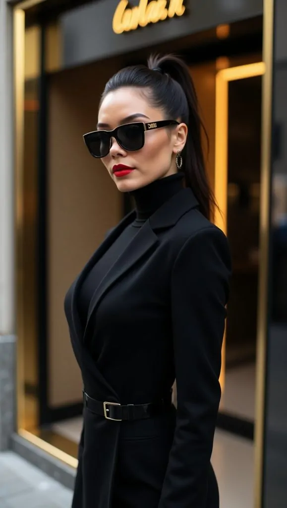 Flux Dev Highfashion woman with chiseled facial features porce 1