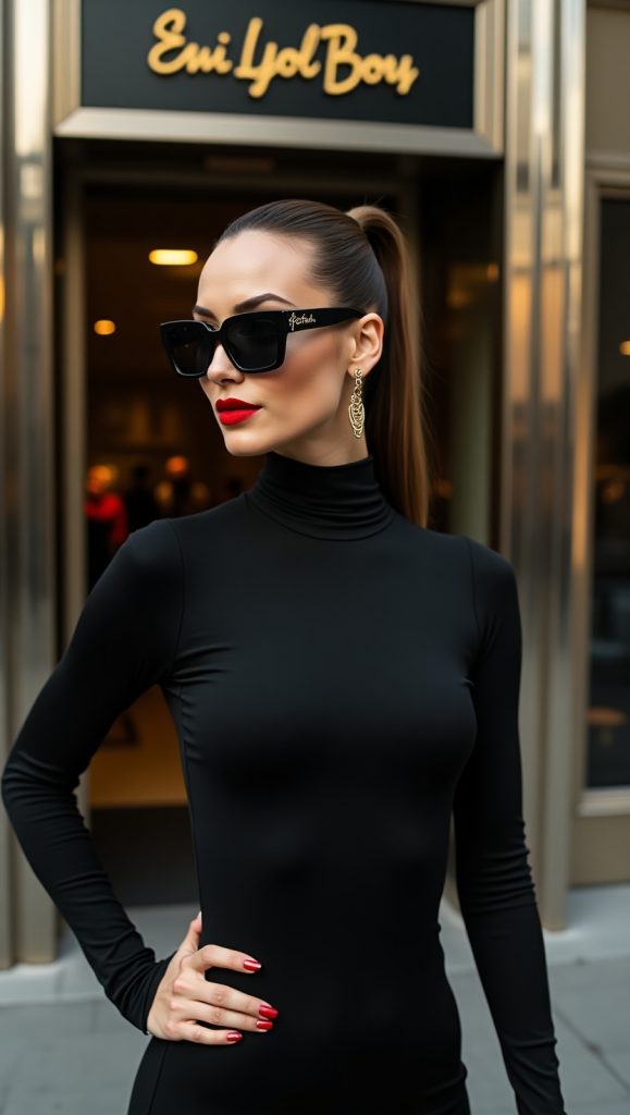 Flux Dev Highfashion woman with chiseled facial features porce 3