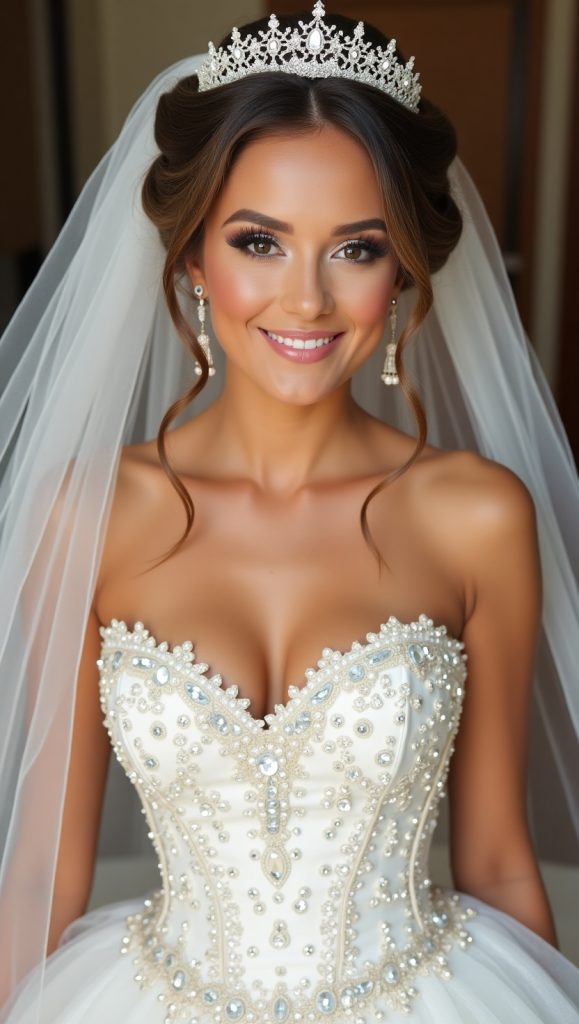 Flux Dev Princess Fairytale BrideA glowing bride with luscious 0