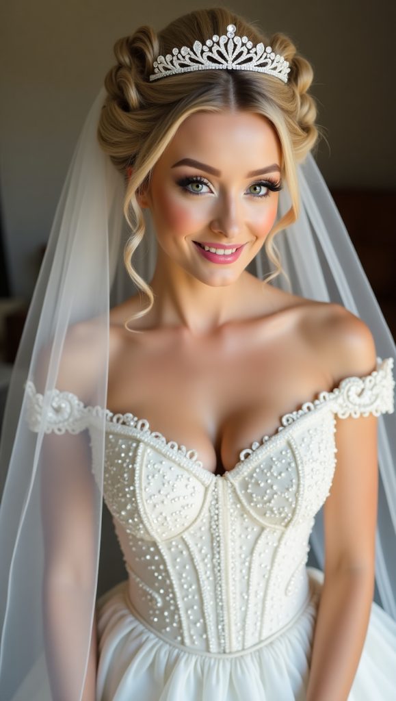 Flux Dev Princess Fairytale BrideA glowing bride with luscious 1