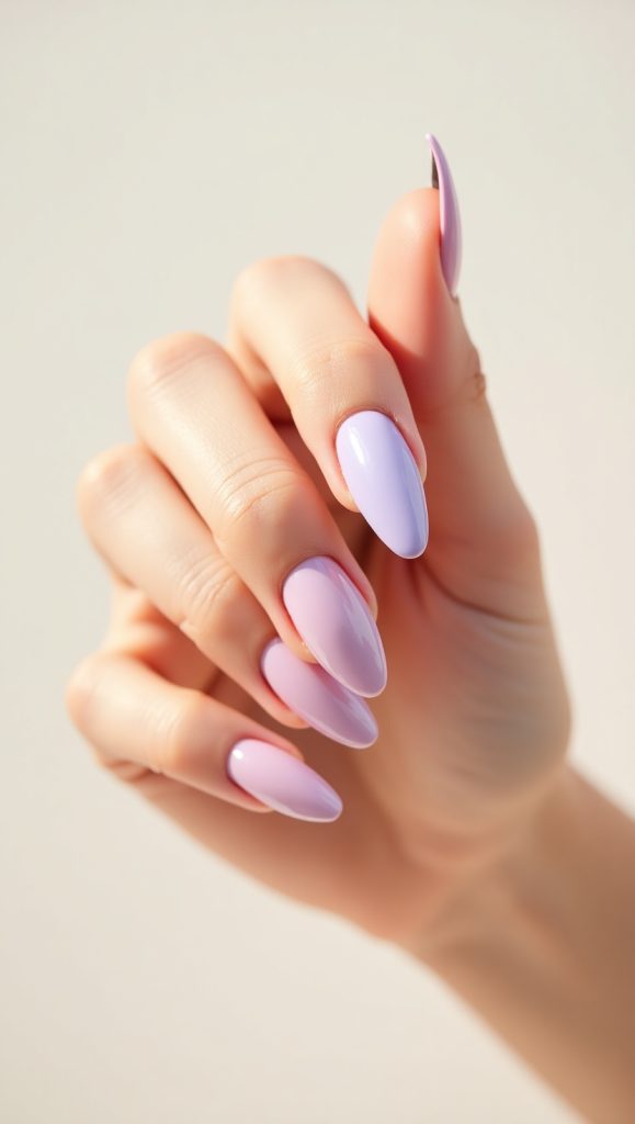 Flux Dev Soft curved almondshaped nails in delicate pastel hue 3 1