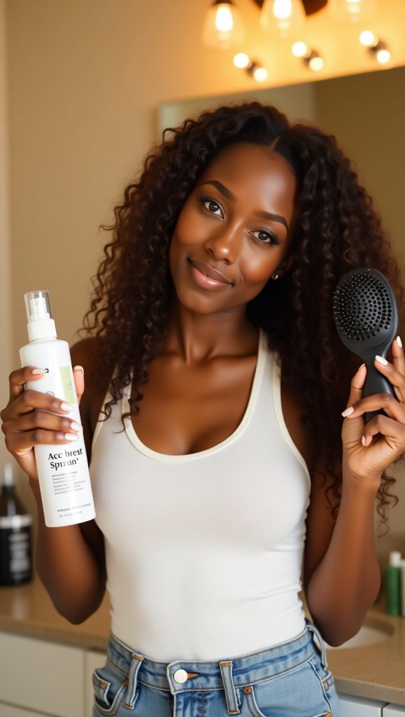 Flux Dev a young woman with smooth dark brown skin and long cu 1