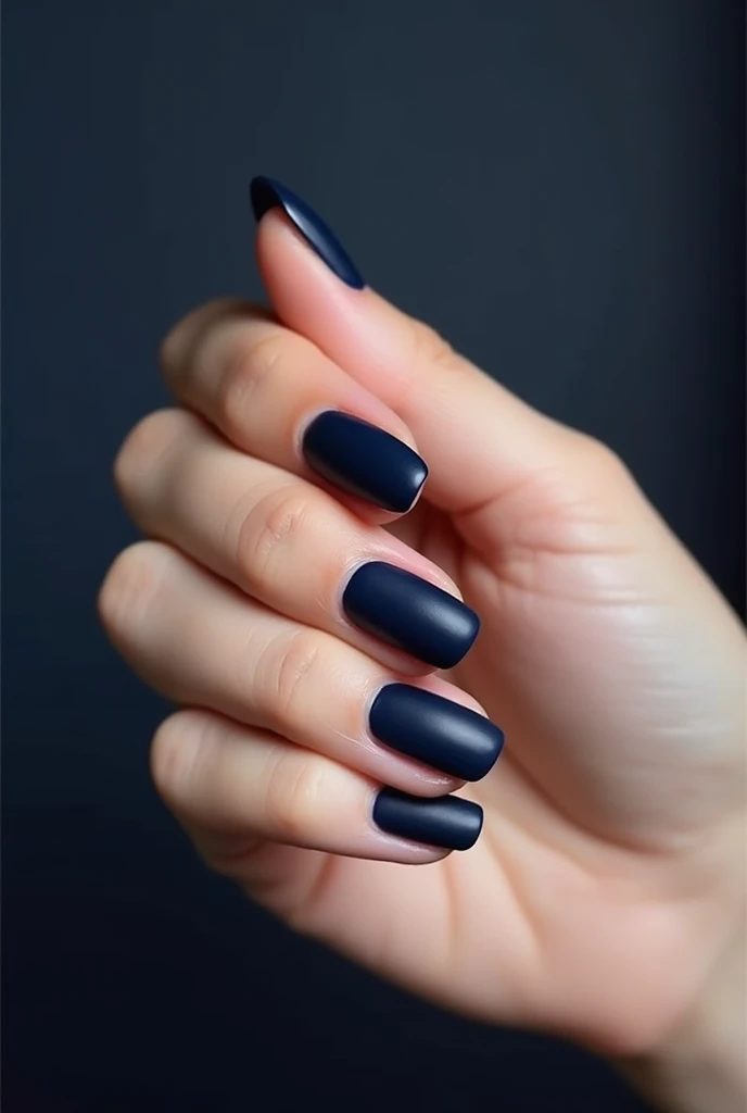 Navy Blue Matte Nails