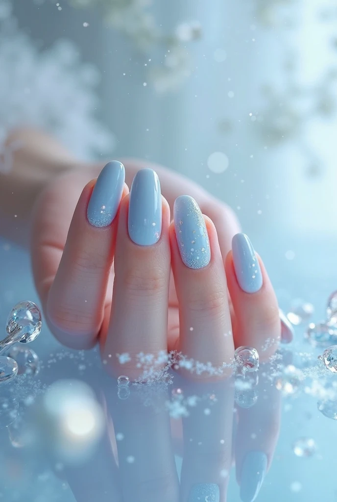 Milky Blue Nails
