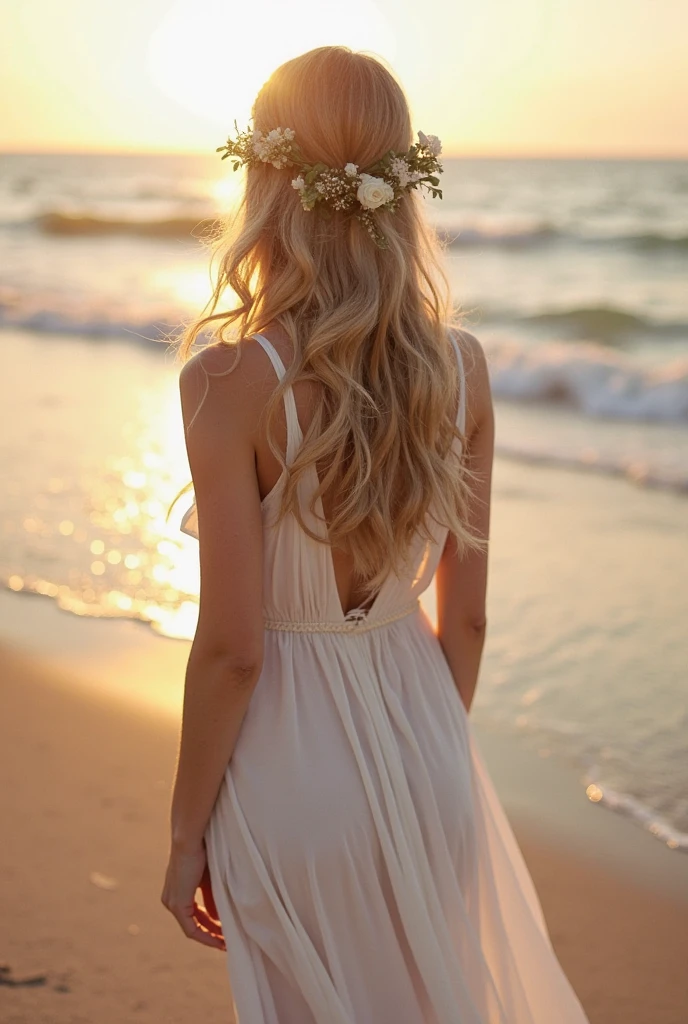 Braided Half-Up with Beach Waves
