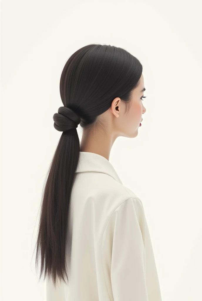 Minimalist Knot with Straight Hair
“Modern bride with pin-straight hair in half-up minimalist knot, simple bridal slip dress, neutral-toned background”