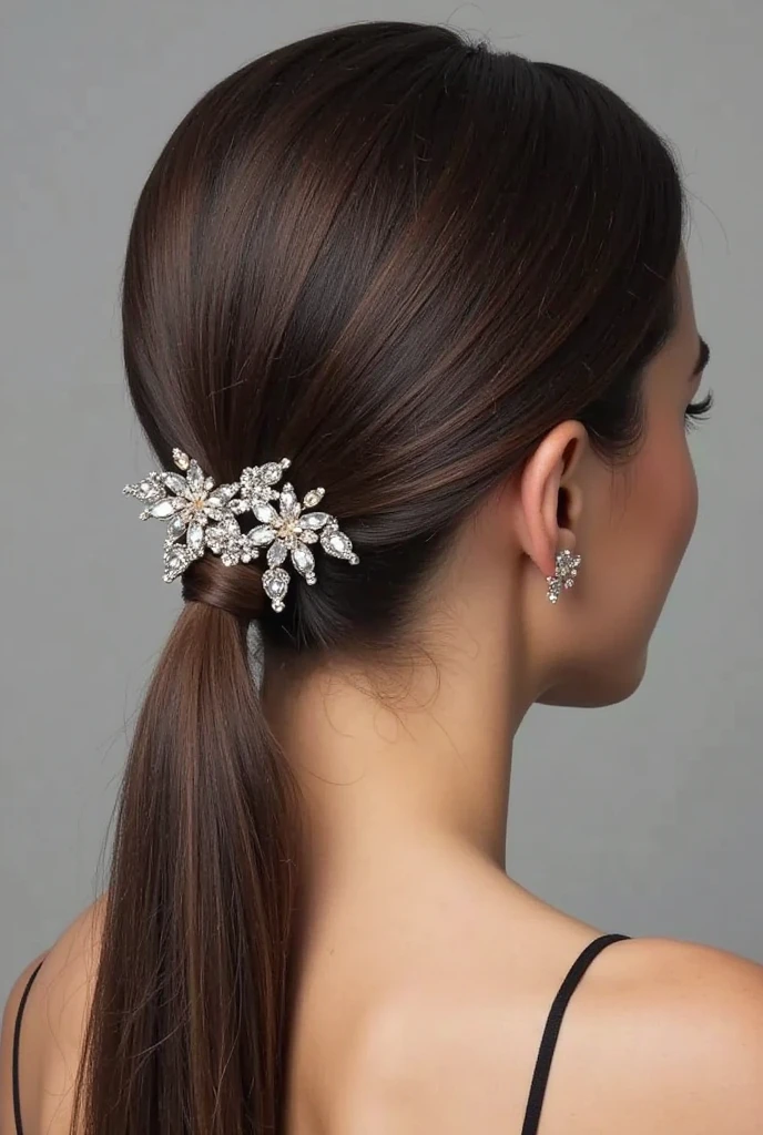 Pin-Back with Crystal Hair Clips