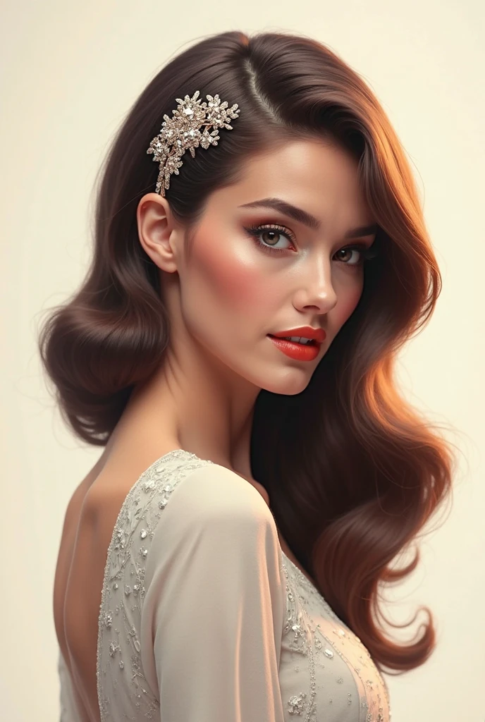 Glam Waves with Barrette Accent