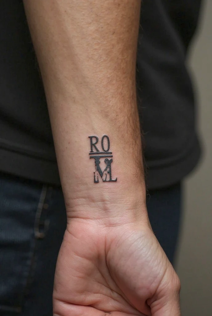 Roman numeral tattoo on male wrist, clean black ink, important date, classic and minimal