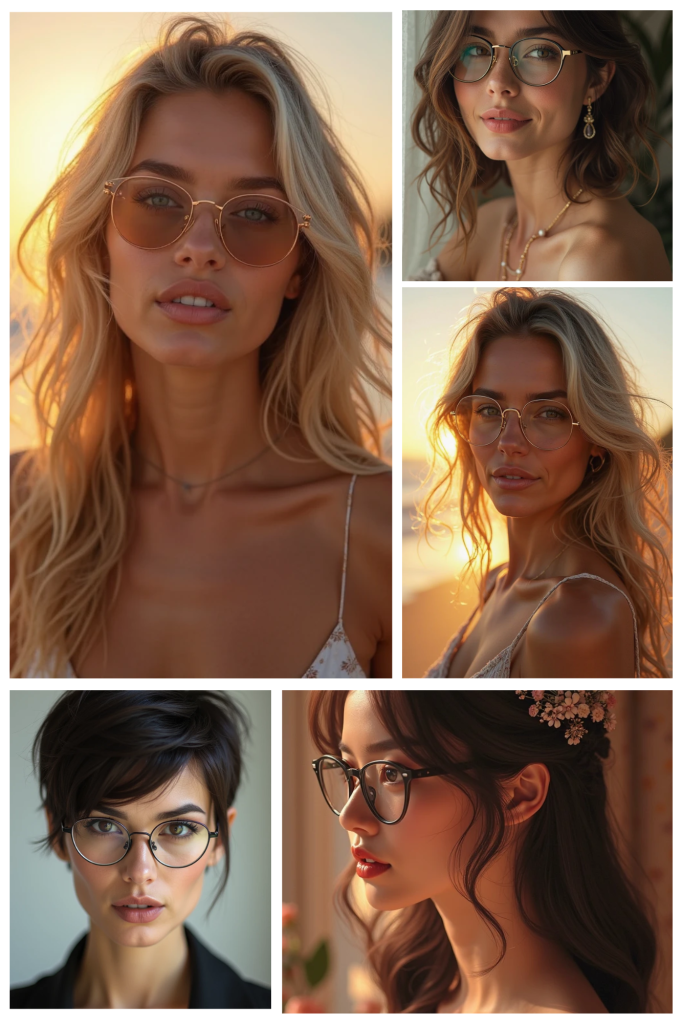 Brown Floral Mood Board Photo Collage