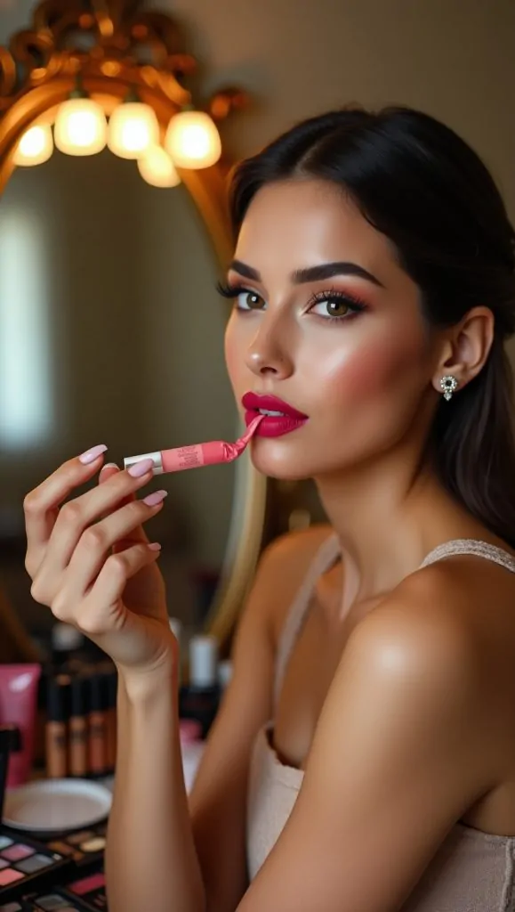 Flux Dev A beautiful woman with flawless radiant skin and lusc 1