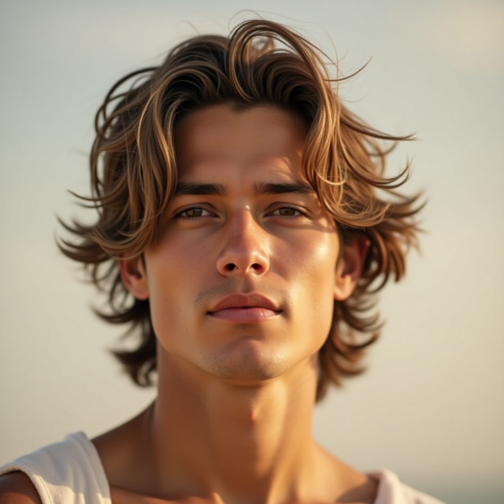 Flux Dev A male with a relaxed youthful appearance sporting a 2