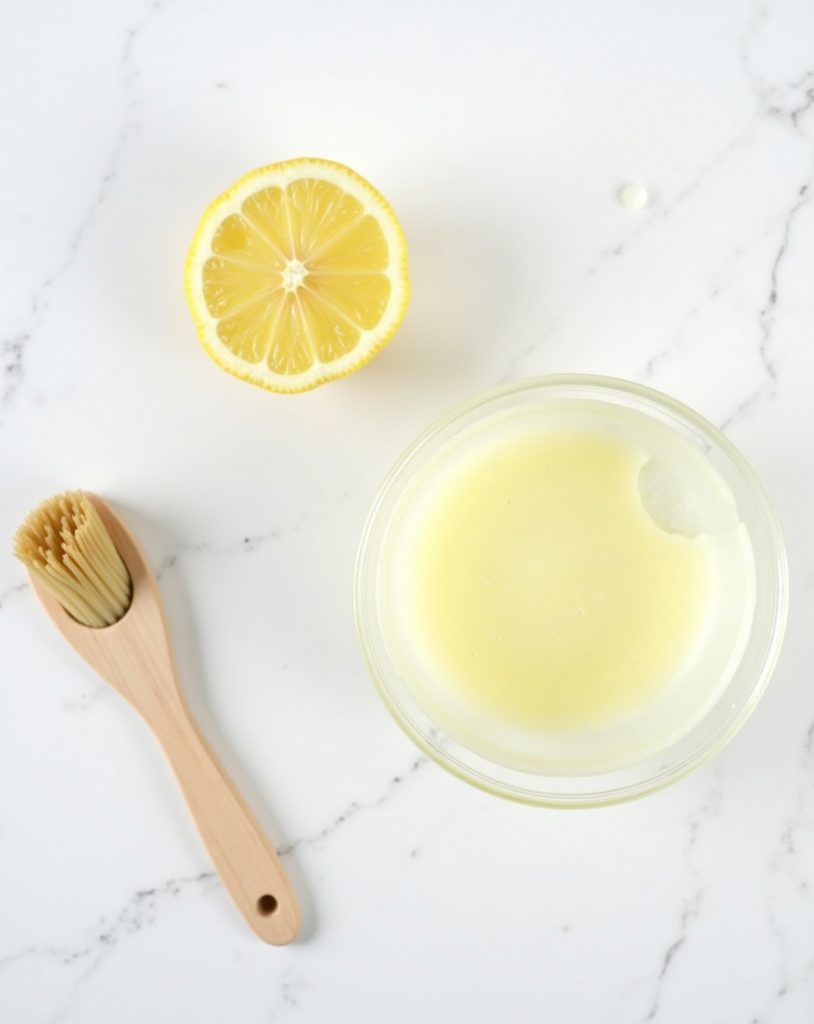Flux Dev Egg White Lemon Juice MaskCloseup of a small glass b 1