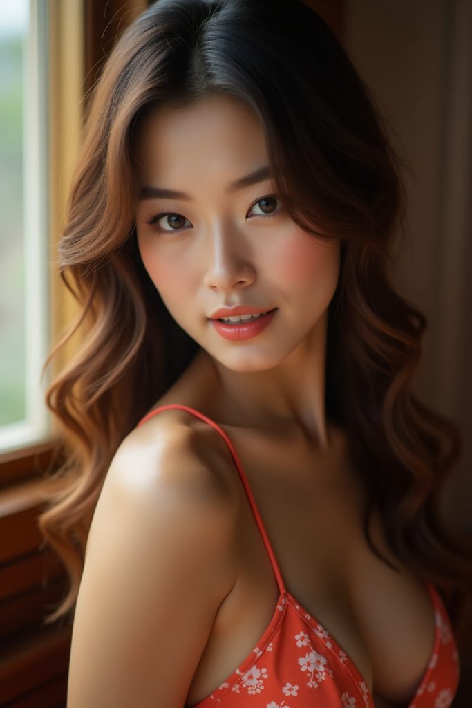 Flux Dev Japanese women with seductive facial expressions and 3 1