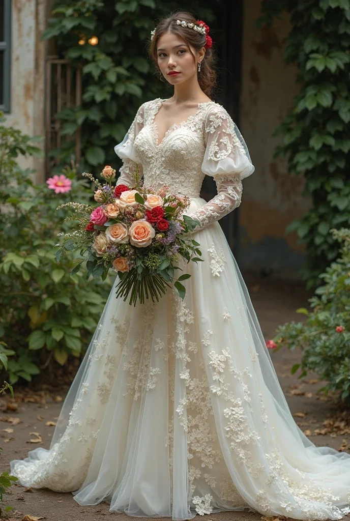 High-Neck Edwardian Lace Wedding Gowns