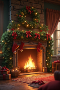 Christmas mantel styling