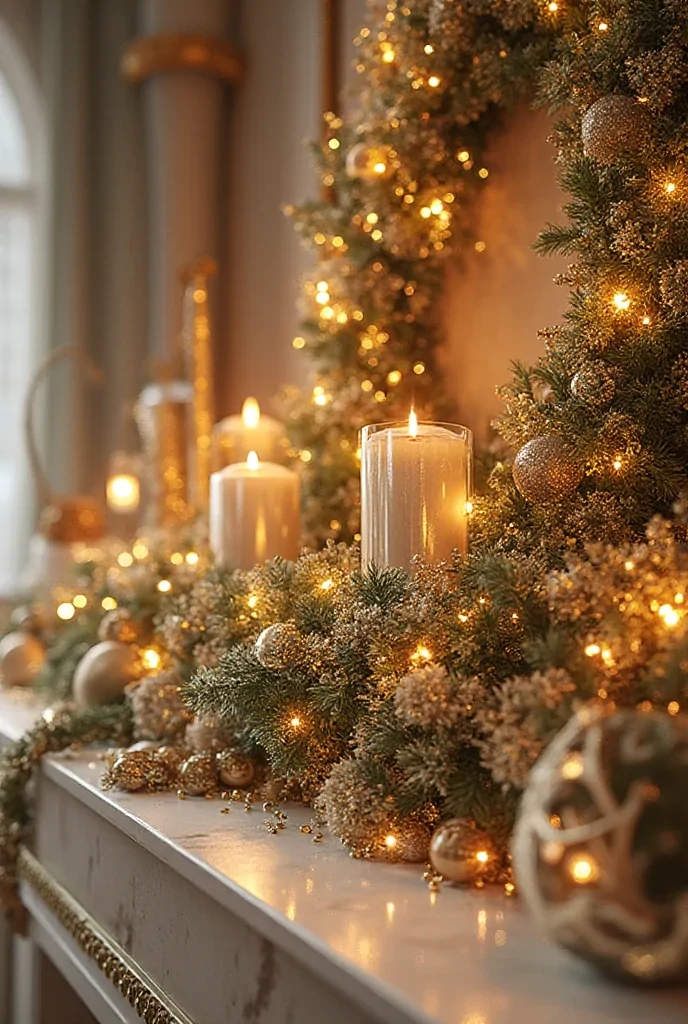 Christmas mantel styling