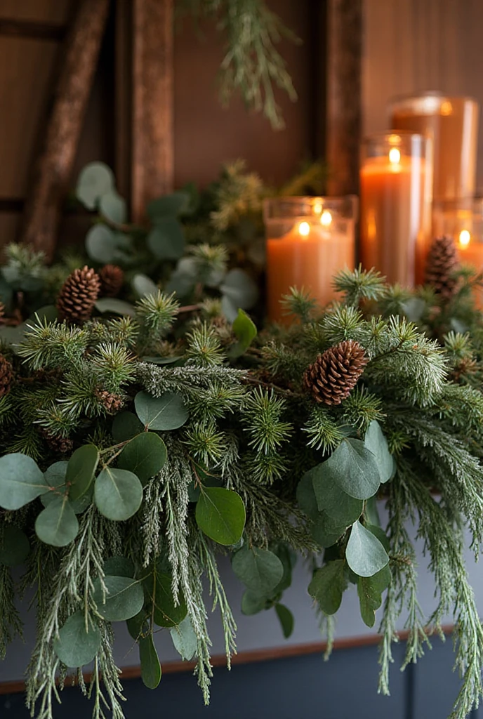 Christmas mantel styling