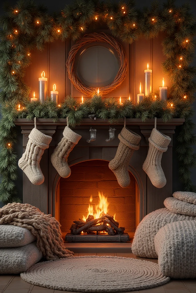 Christmas mantel styling