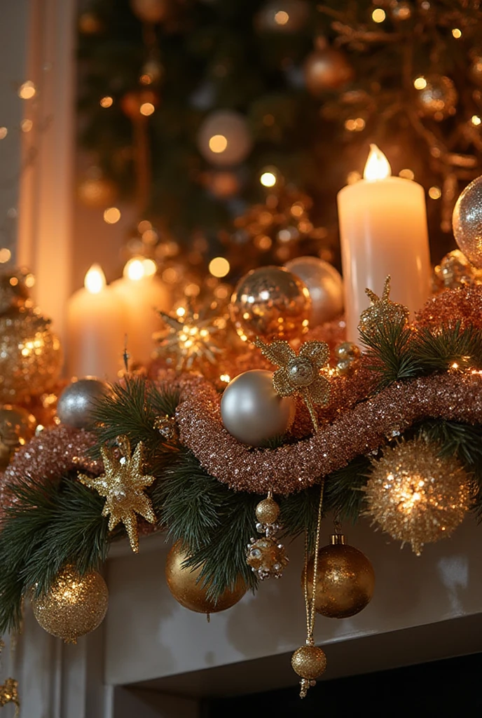 Christmas mantel styling