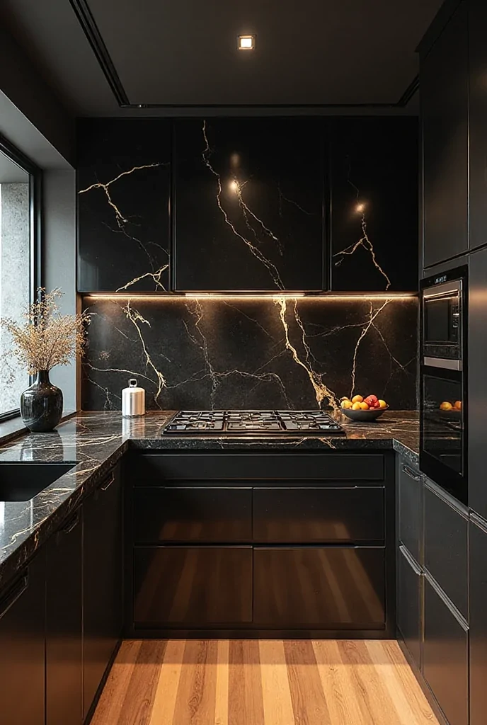 Black and Gold Kitchen