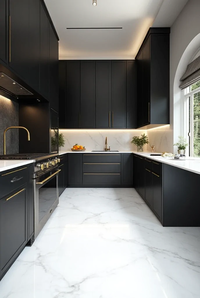 Black and Gold Kitchen
