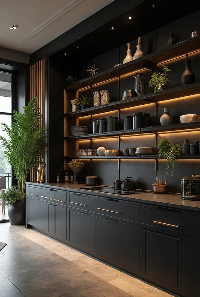 Black and Gold Kitchen