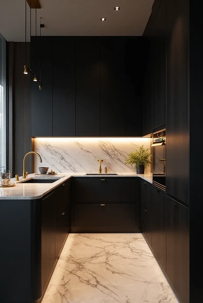 Black and Gold Kitchen