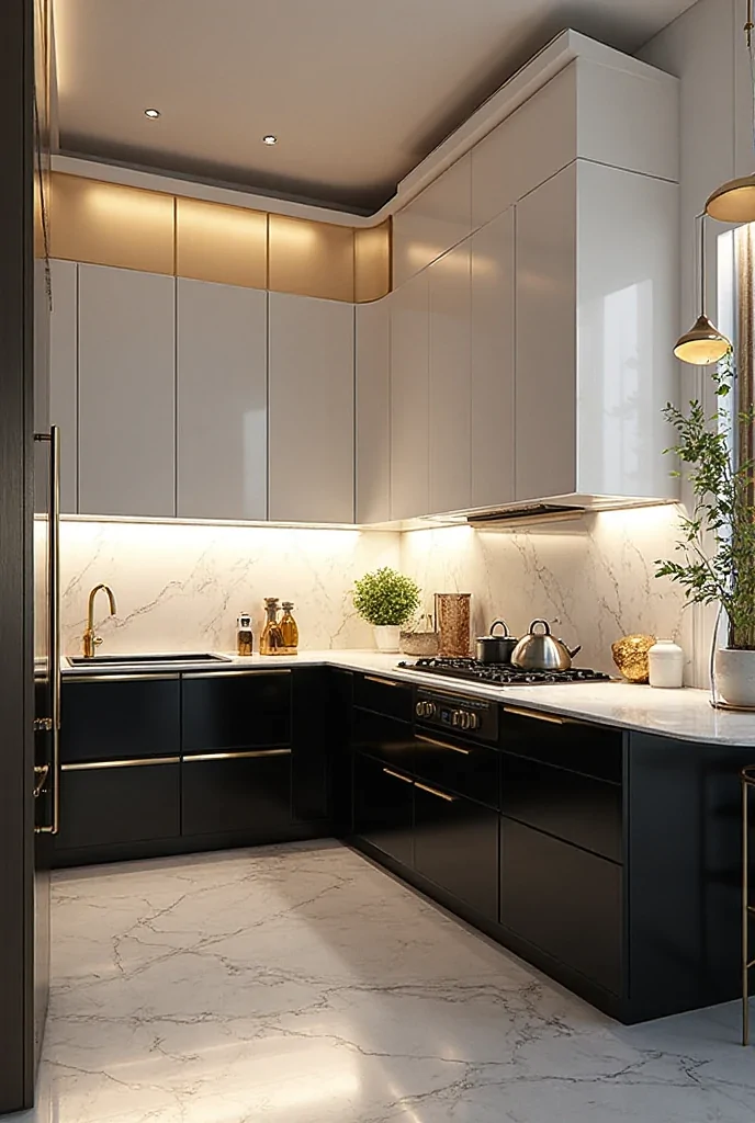 Black and Gold Kitchen