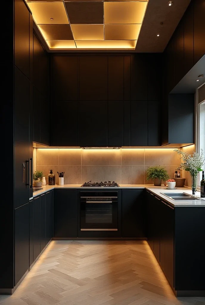 Black and Gold Kitchen