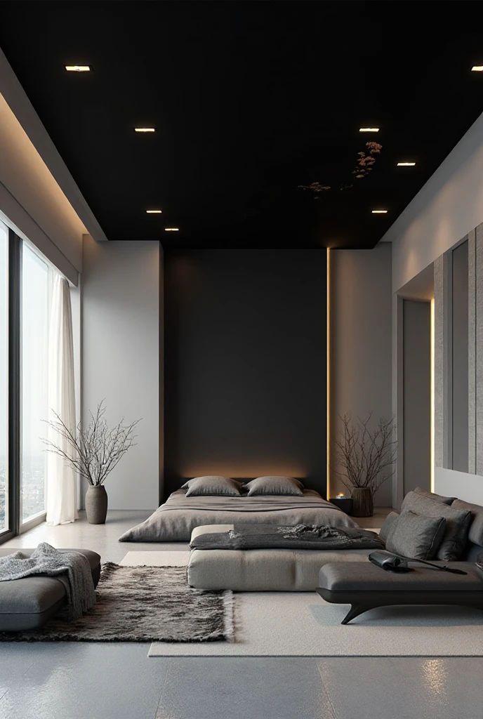 Black Ceiling Bedroom