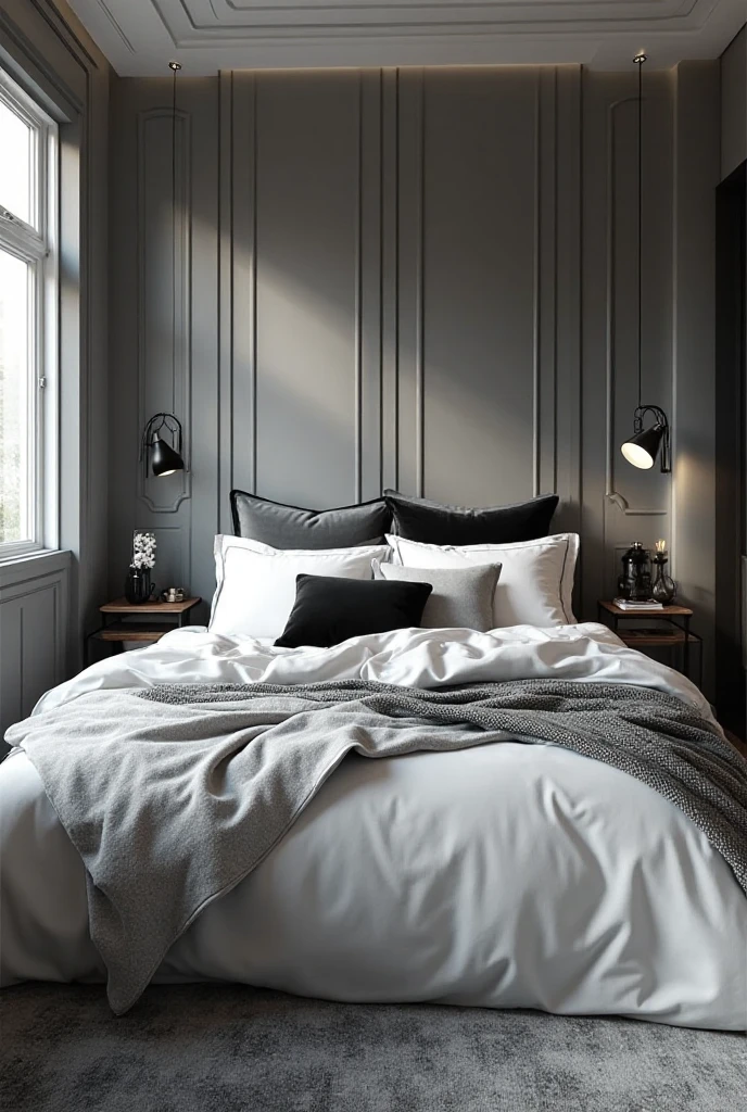 Black White and Grey Bedroom