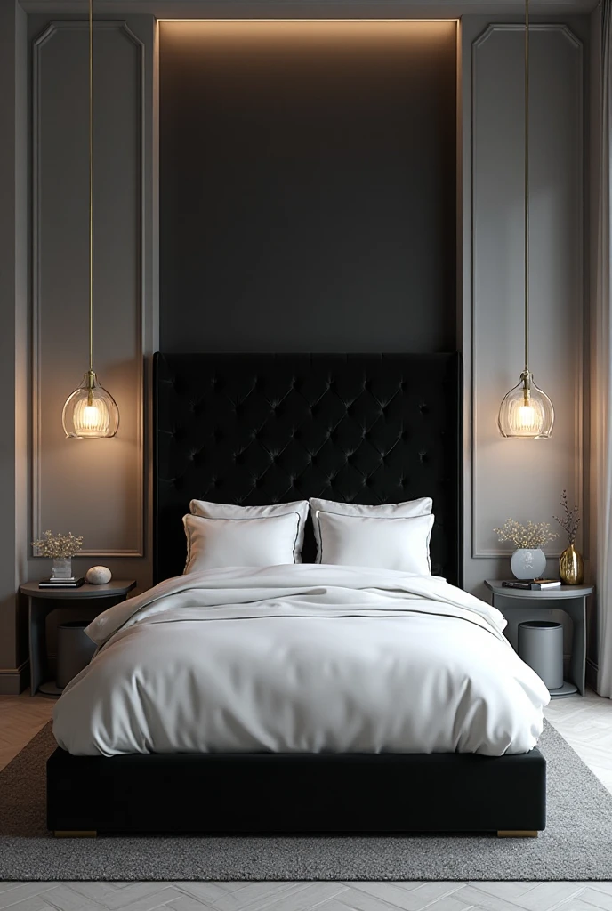 Black White and Grey Bedroom