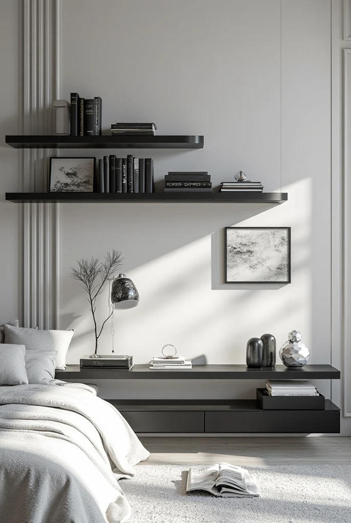 Black White and Grey Bedroom