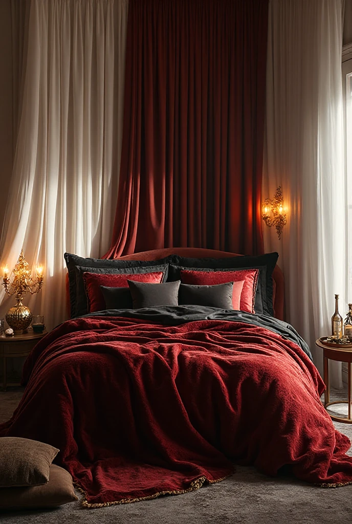 red and black bedroom