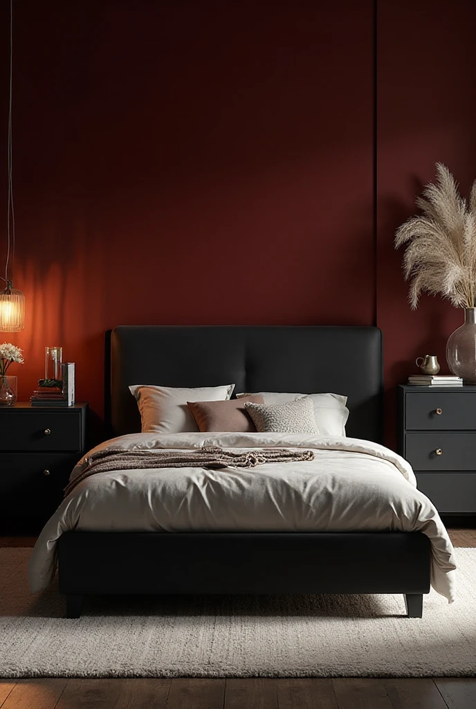 red and black bedroom