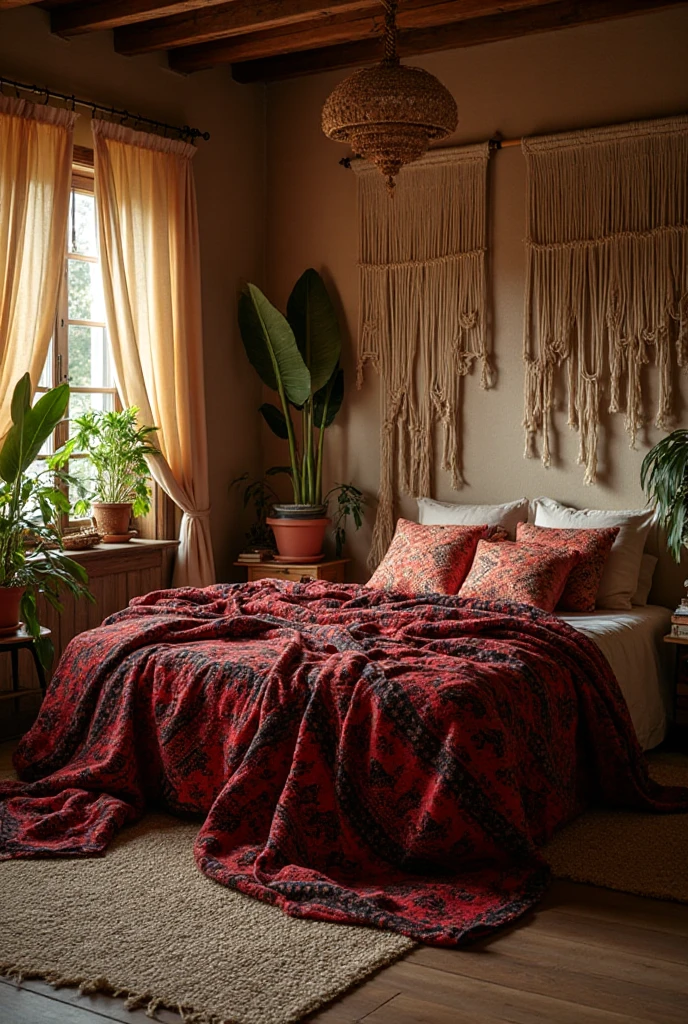 red and black bedroom