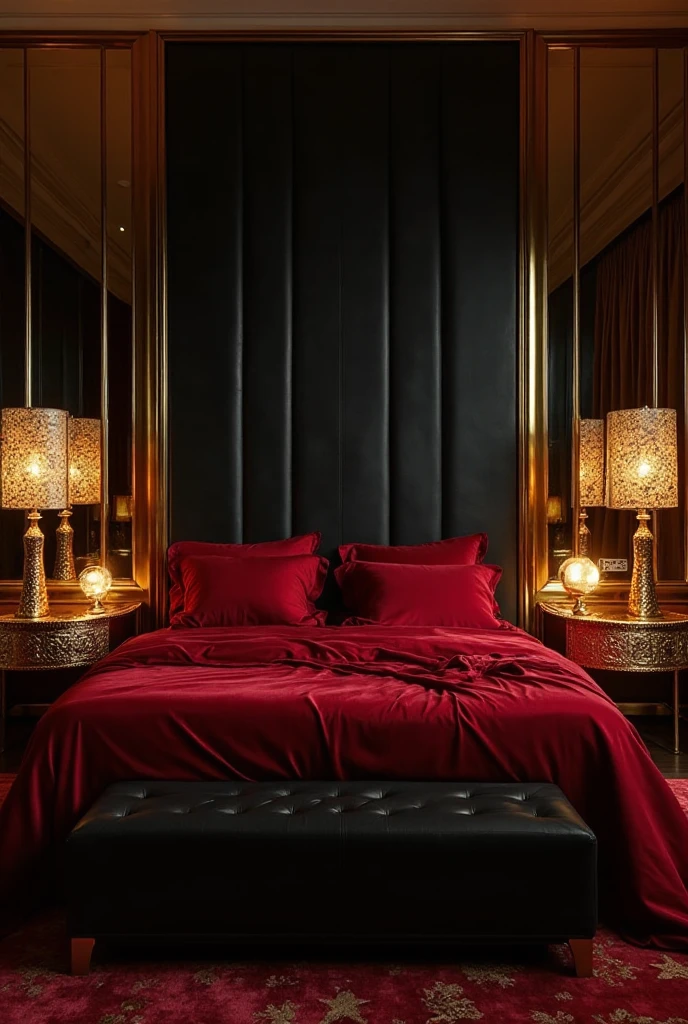 red and black bedroom