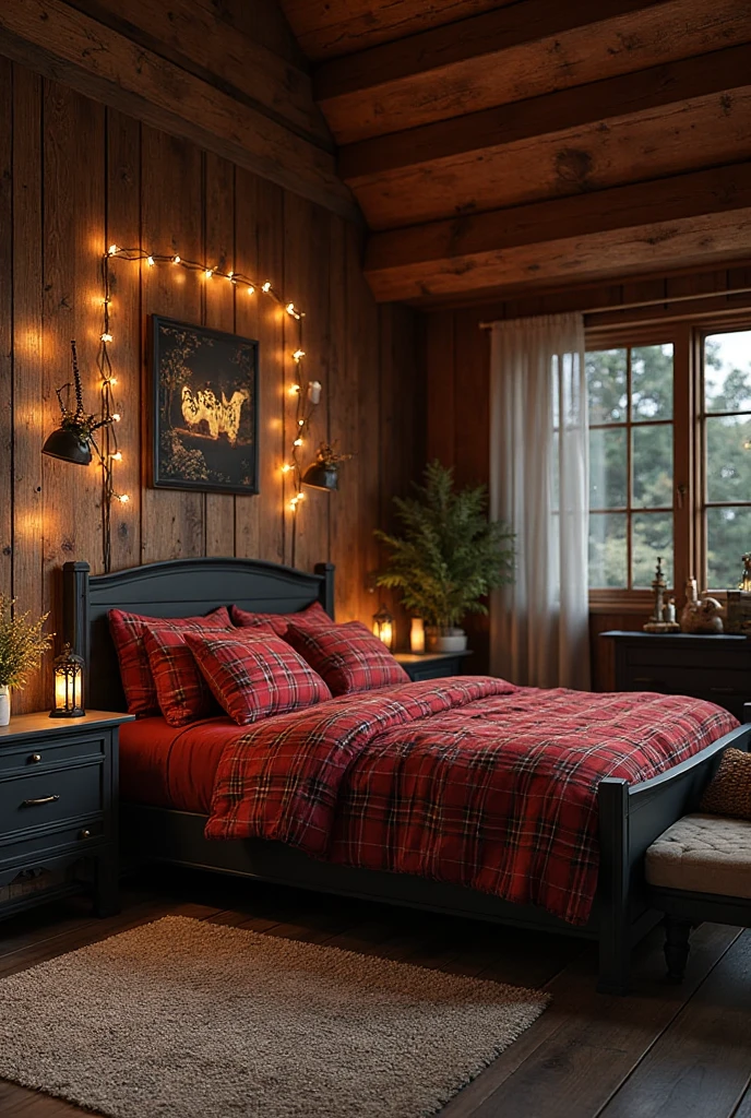 red and black bedroom
