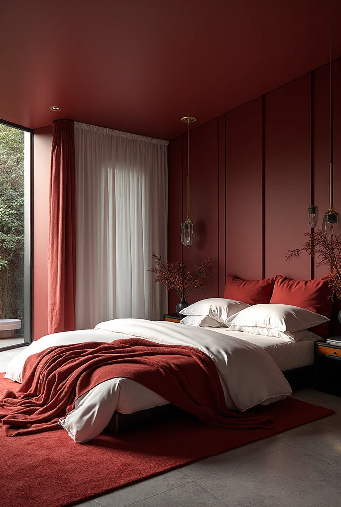 red and black bedroom